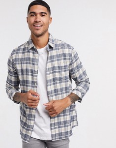 Черно-белая рубашка с длинными рукавами в клетку Topman-Мульти