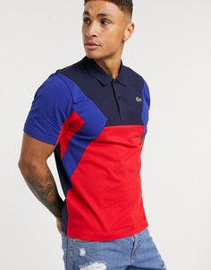 Красная футболка-поло с шевронами Lacoste-Красный