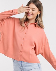 Укороченная рубашка рыжего цвета ASOS DESIGN-Оранжевый
