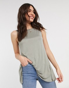 Свободный длинный топ цвета хаки ASOS DESIGN-Зеленый