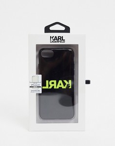 Черный чехол для iphone 8 с логотипом Karl Lagerfeld