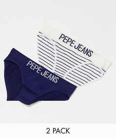 Набор из 2 темно-синих трусов в полоску Pepe Jeans-Мульти