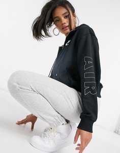 Худи черного цвета на молнии Nike air-Черный