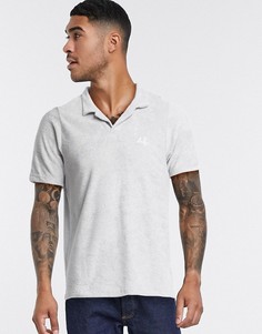 Поло из махрового трикотажа серого цвета Burton Menswear MB Collection-Серый