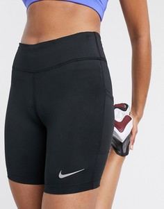 Черные леггинсы-шорты с логотипом Nike-Черный