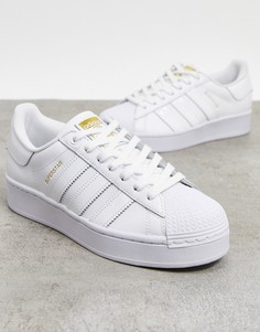 Белые кроссовки на платформе adidas Originals Superstar-Белый