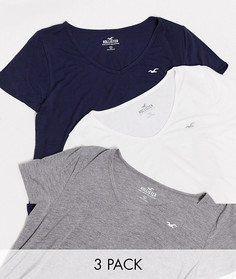Набор из 3 футболок с V-образным вырезом Hollister-Мульти