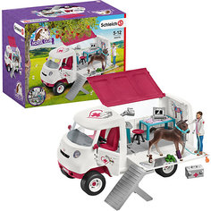 Игровой набор Schleich "Пикап ветеринарной службы с лошадью"