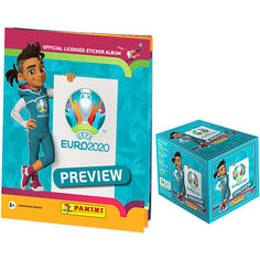 Альбом и бокс с наклейками Panini EURO 2020 PREVIEW, 36 пакетиков