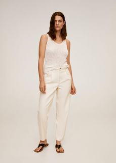 Трикотажный топ изо льна - Cultur Mango