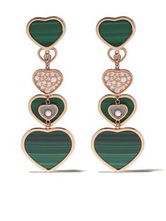 Chopard золотые серьги Happy Hearts с бриллиантами