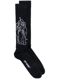 Off-White носки с принтом