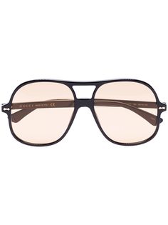 Gucci Eyewear затемненные солнцезащитные очки-авиаторы
