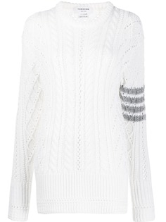 Thom Browne вязаный фактурный джемпер с полосками 4-Bar