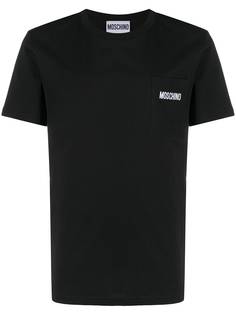 Moschino футболка с карманом и логотипом