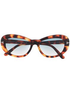 Tom Ford Eyewear солнцезащитные очки в круглой оправе черепаховой расцветки
