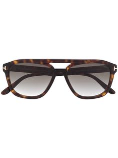 Tom Ford Eyewear солнцезащитные очки-авиаторы в оправе черепаховой расцветки