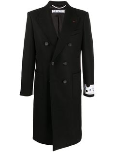 Off-White OW LOGO LONG COAT BLACK WHITE