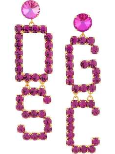 Gcds серьги-подвески с логотипом и кристаллами