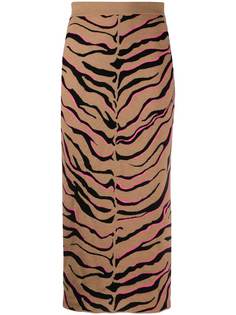Stella McCartney трикотажная юбка с зебровым принтом