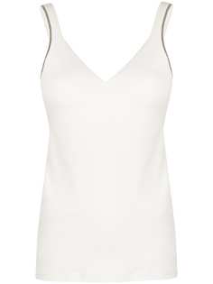 Brunello Cucinelli декорированный топ без рукавов