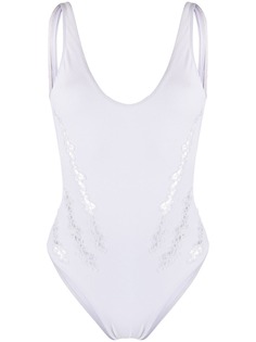 Ermanno Scervino слитный купальник с английской вышивкой