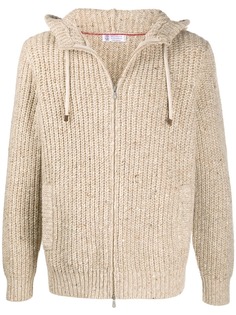 Brunello Cucinelli вязаное худи на молнии