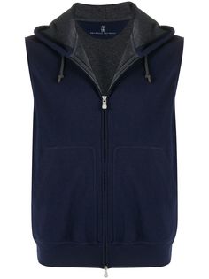 Brunello Cucinelli жилет с капюшоном на шнурке