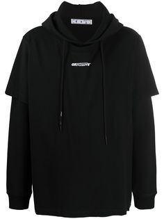 Off-White многослойное худи с логотипом