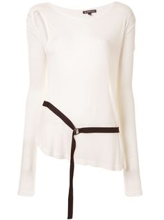 Ann Demeulemeester топ асимметричного кроя с длинными рукавами