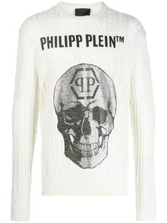 Philipp Plein джемпер Skull фактурной вязки