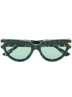 Bottega Veneta Eyewear солнцезащитные очки в оправе кошачий глаз с тиснением