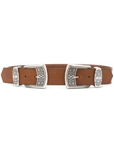 Etro ремень с двойной пряжкой и гравировкой
