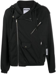 Moschino куртка с капюшоном и логотипом