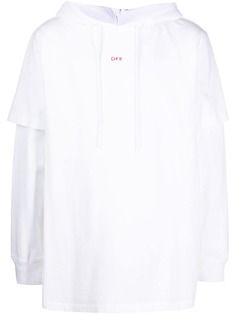 Off-White многослойное худи с логотипом