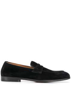 Doucals suede almond toe loafers