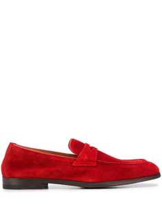 Doucals suede almond toe loafers