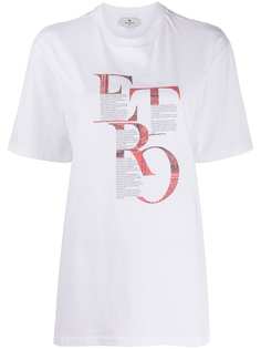 Etro удлиненная футболка с графичным принтом