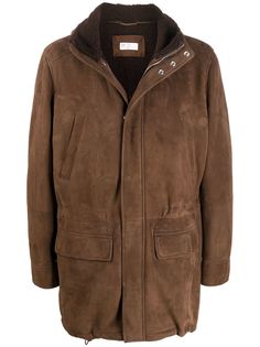 Brunello Cucinelli пальто с капюшоном из овчины