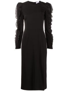 RedValentino платье с длинными рукавами и оборками