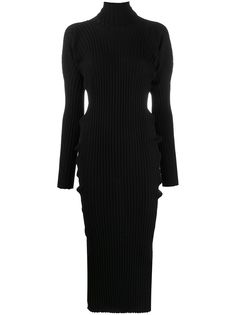 Bottega Veneta трикотажное платье в рубчик