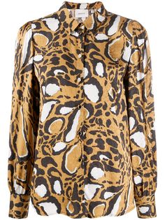 Gestuz animal-print long-sleeved shirt