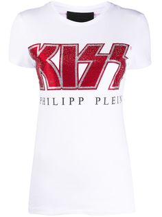 Philipp Plein декорированная футболка Kiss