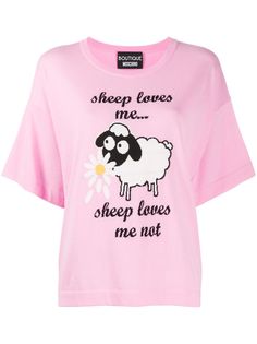 Boutique Moschino oversized slogan knitted top