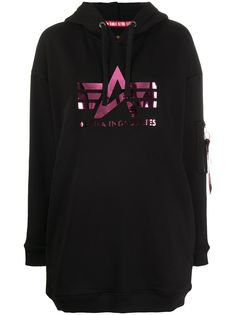 Alpha Industries logo print oversized hoodie