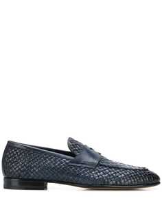 Santoni woven slip-on loafers