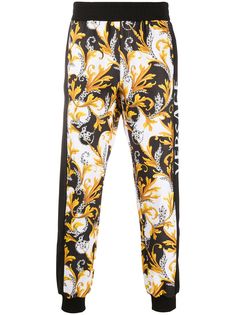 Versace брюки с принтом Baroque