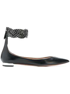 Aquazzura microstud wave strap ballerina flats