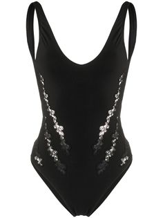 Ermanno Scervino слитный купальник с английской вышивкой