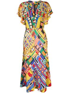 Stella Jean платье миди с абстрактным принтом